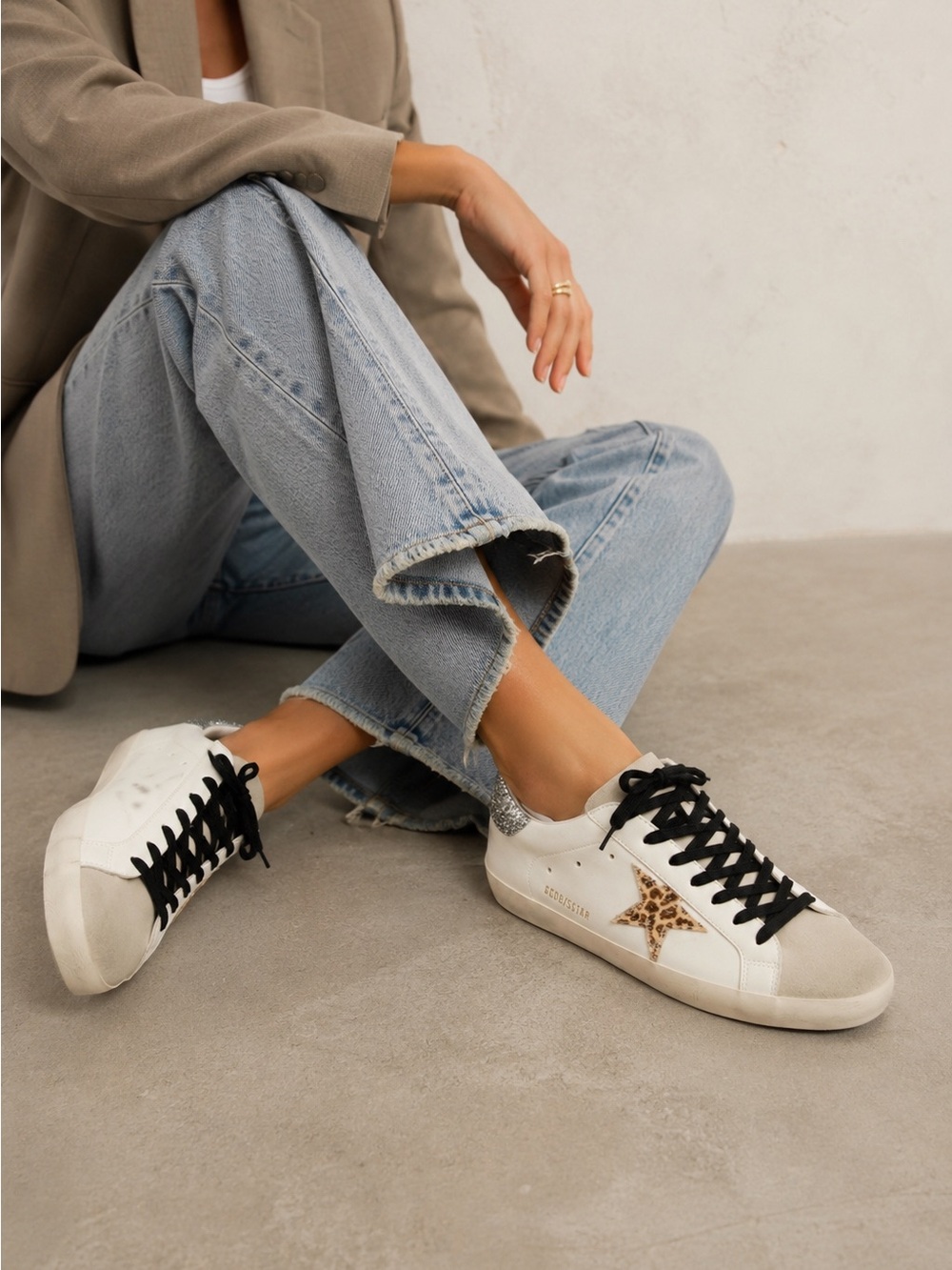 Leopard Star and Glitter sneakers like Golden Goose Size 42